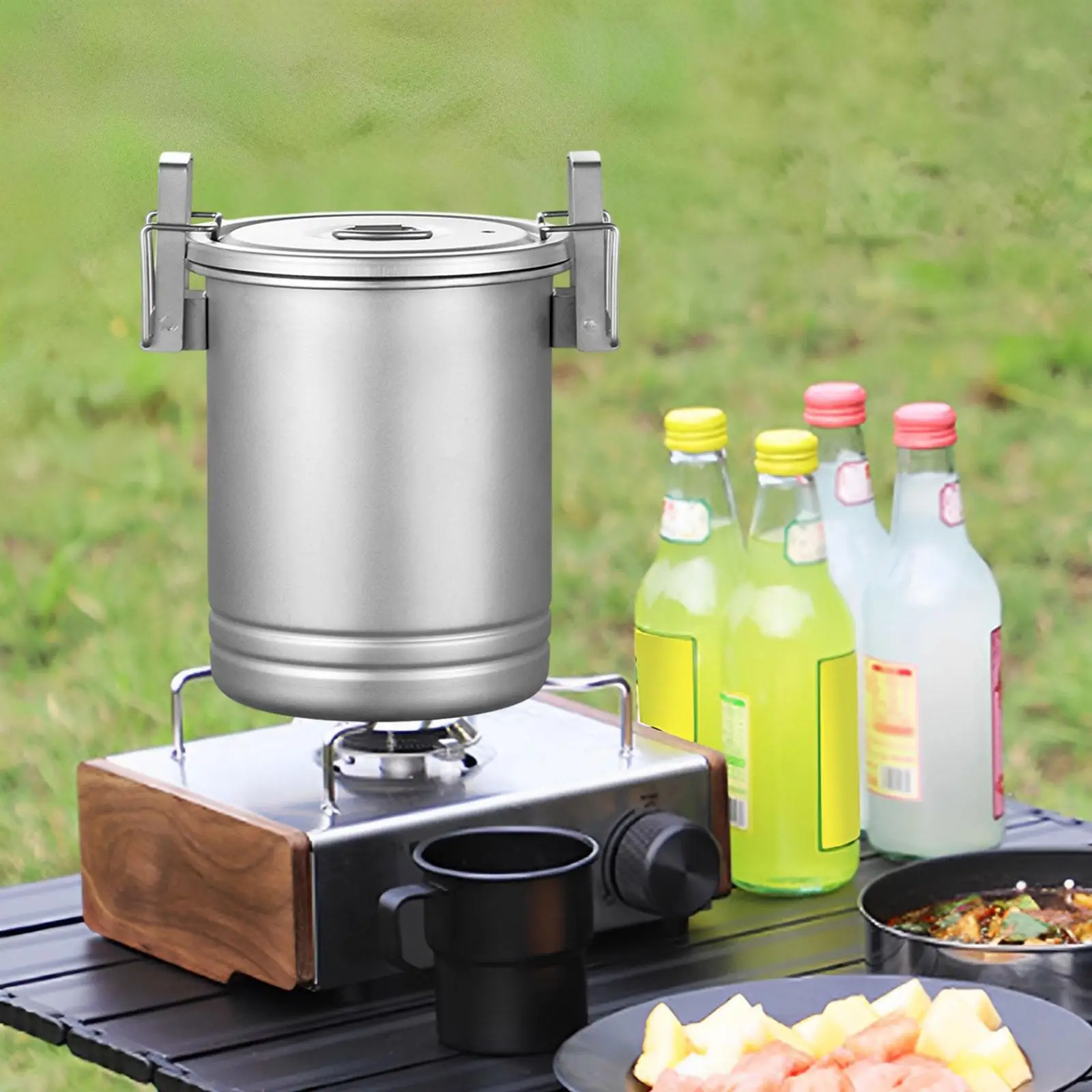 

Camping Cooking Pot Large Capacity Multipurpose for Barbecue Fishing Cooking