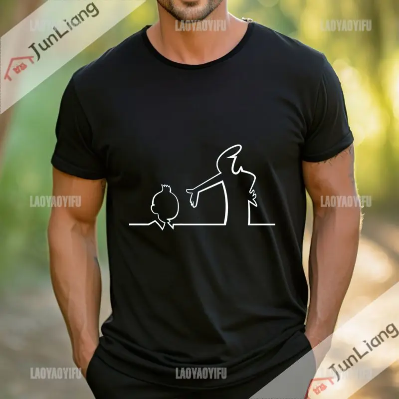 Happy Fashion T-shirt La Line Męski i damski styl Street T-shirt Crewneck Casual Top Fashion Street Camisetas