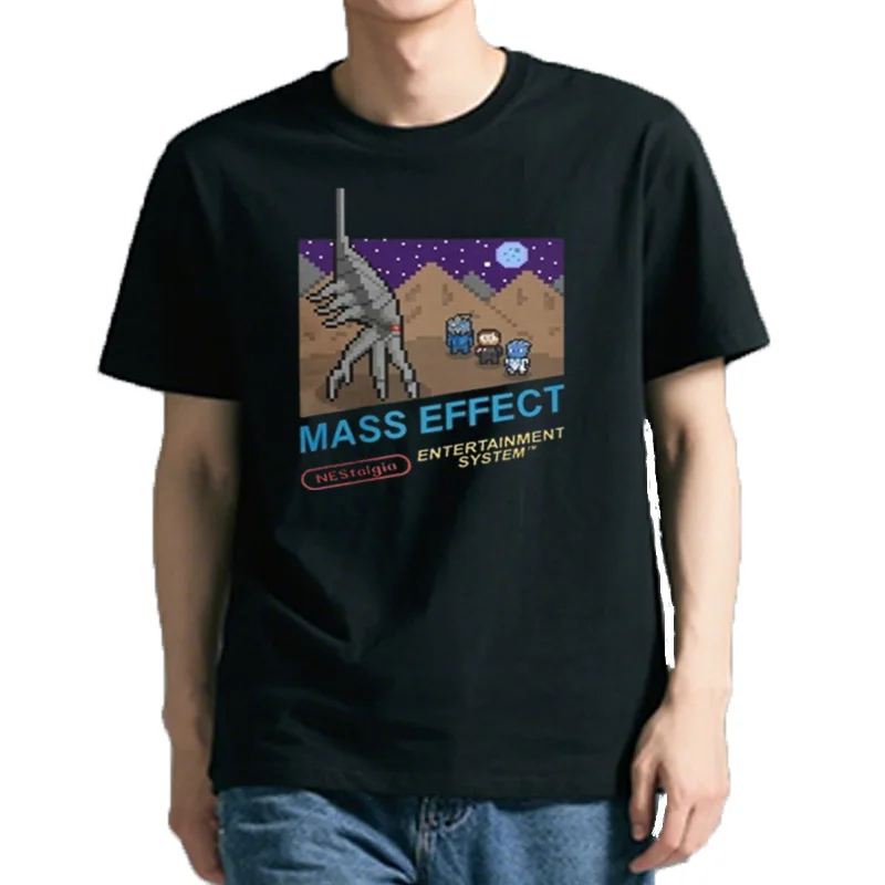 NESUNGIA-T-Shirt à Col Ras du Cou pour Homme, Vêtement Imprimé Mass Effprotected, Nouvelle Collection