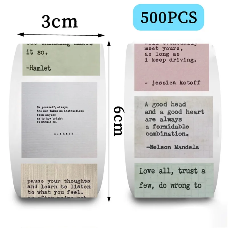 500PCS Vintage Bible Thank You Sticker Aesthetic Labels Sealing Stationery DIY Hand Accounting Decoration Scrapbooking Supplies