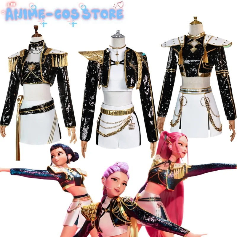 

Anime Movie K-Pop Demon Hunters Zoey Rumi Mira Cosplay Costume idol girl Uniform Role Play for Party Halloween Carnival Outfits