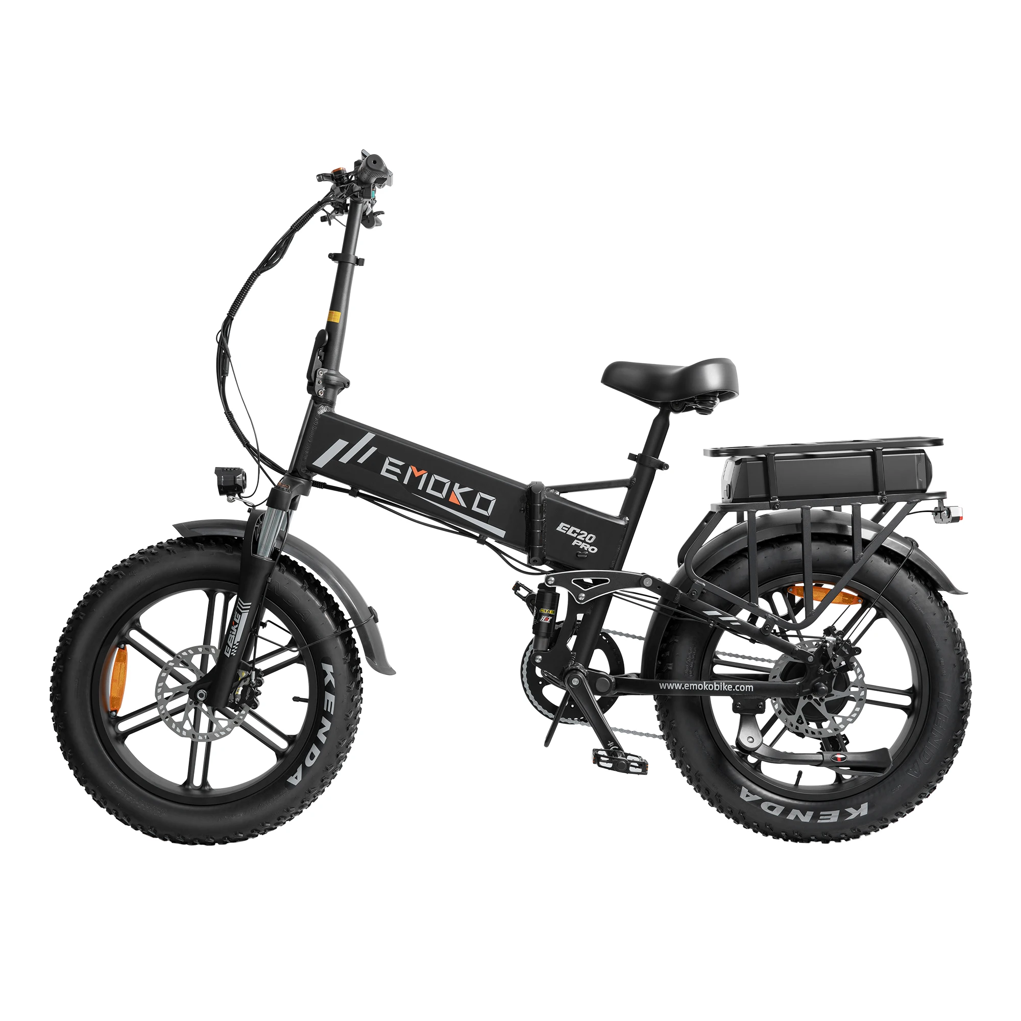 EMOKO EC20 Pro Opvouwbare Volwassen Fatbike E-Bike, Dubbele 48V 18Ah+35Ah Verwijderbare Batterij, Koppelsensor, Hydraulische Schokdemper Vooraan/Midden, Shimano 7-versnellings Hydraulische Schijfrem,