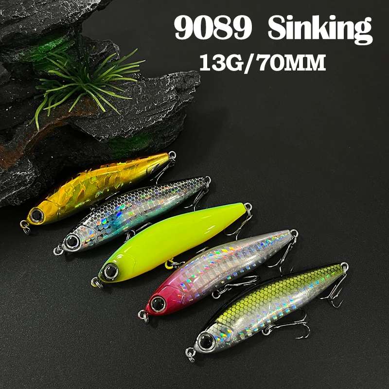

13g 70mm Pencil Fishing Lure Sinking Stickbait 3D Eyes Artificial Bait Long Casting Minnow Wobbler Bass Pike Fishing Equipment
