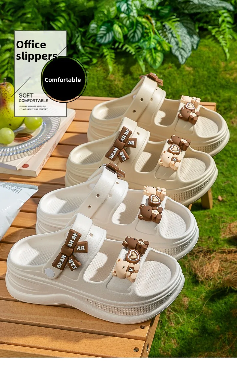 2026 Niedliche Cartoon-Sandalen mit dicker EVA-Sohle für Damen – Sommerliche Outdoor-Strandpantoletten mit Absatz, bequem und rutschfest zum Hineinschlüpfen – Detail 12