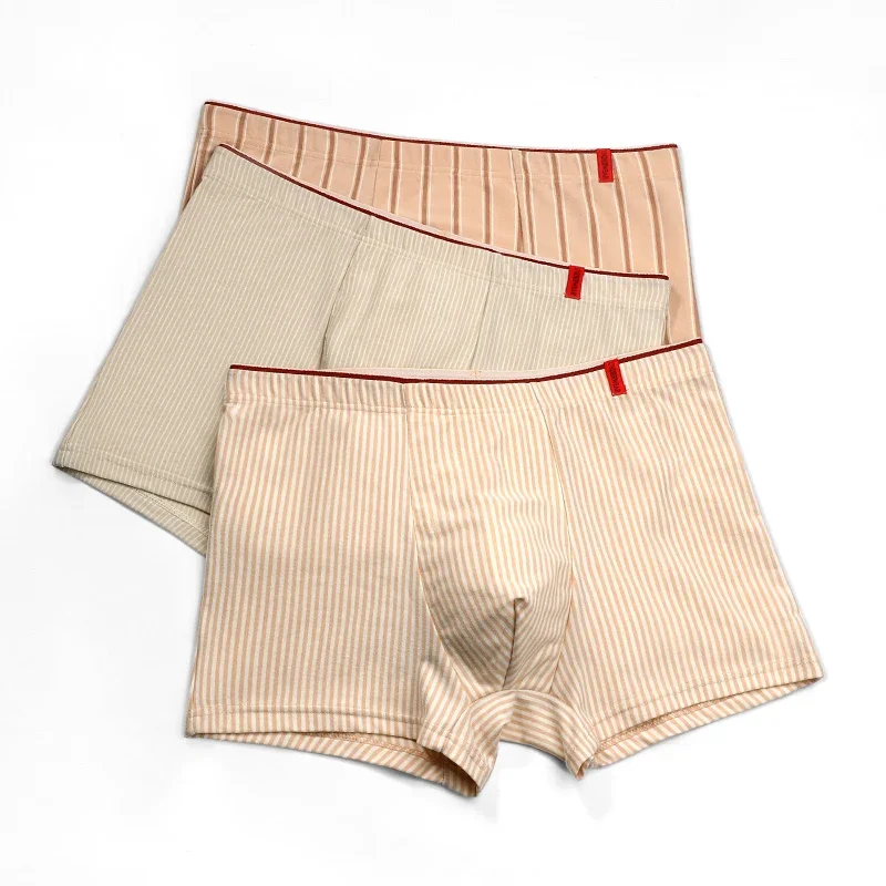 

5PCS Men's pure cotton underpants. Trendy striped boxer shorts, suitable for trendy sports. Men's shorts, designed for young peo