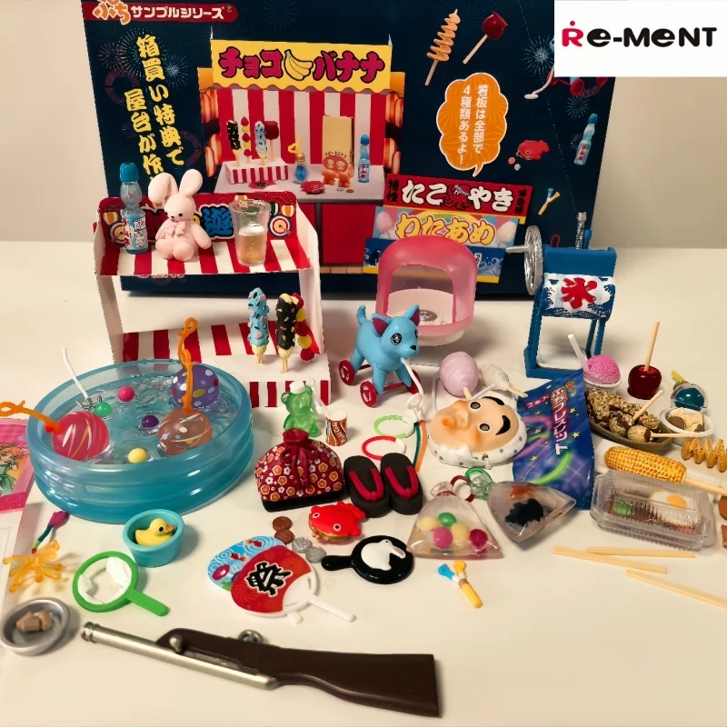 

Re-Ment Blind Box Miniature Scene Model Japanese Summer Festival Night Market Vendor Snack Toy Desktop Mini Ornament