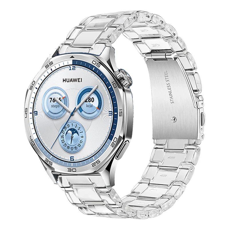 واضح حزام الساعات لهواوي ساعة GT 5 برو GT5 GT4 GT3/3p GT2/e/p 46 مللي متر حزام ساعة كوريا لساعة هواوي 3/4 برو الراتنج سوار