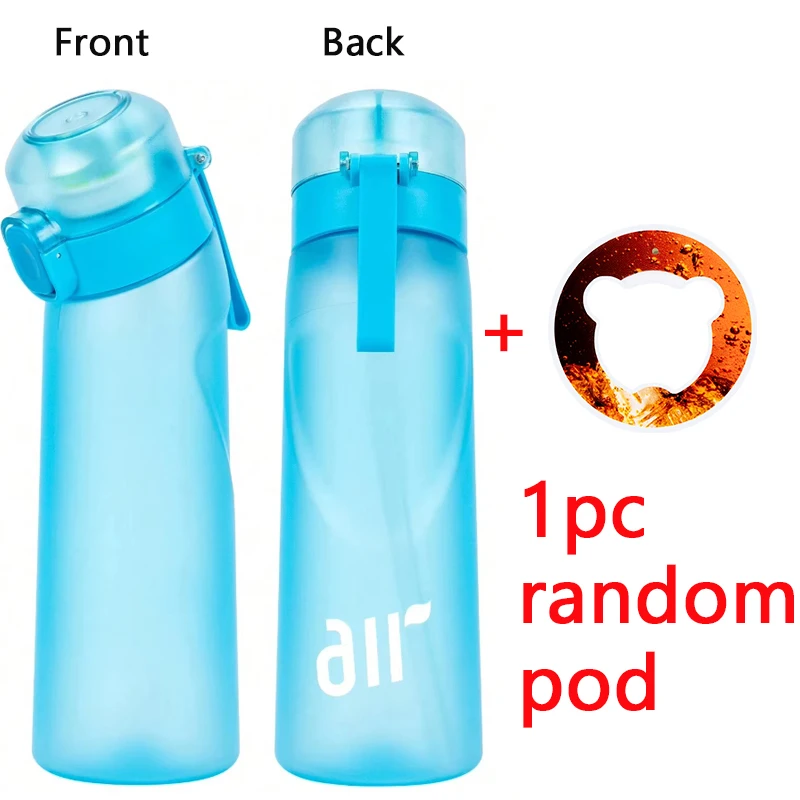 1 st Lucht Waterfles Met 1 st Willekeurige Smaak Pod Sport Mode Stro Plastic Beker Lekvrij voor Outdoor Sport Fitness - afbeelding 1