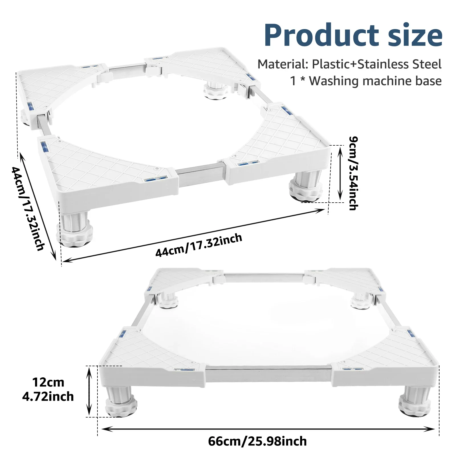 Washing Machine Stand Movable Appliance Stand Anti Vibration Feet Pads Laundry Pedestal Washing Machine Base Furniture Pad view 6