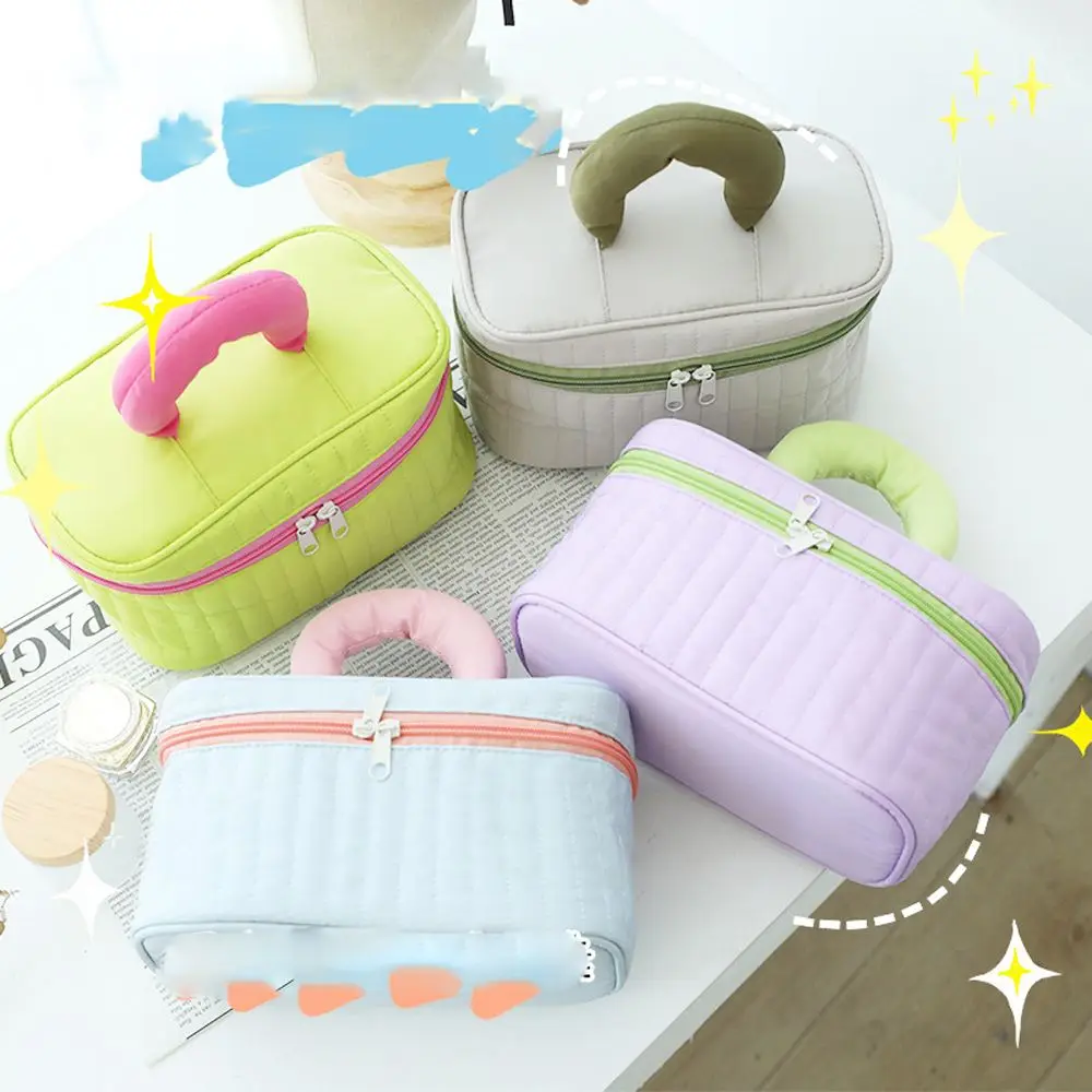 Multifunctional Vintage Simple Triangle Nylon Square Storage Bag Travel Toiletry Bag Women Cosmetic Bag Makeup Case