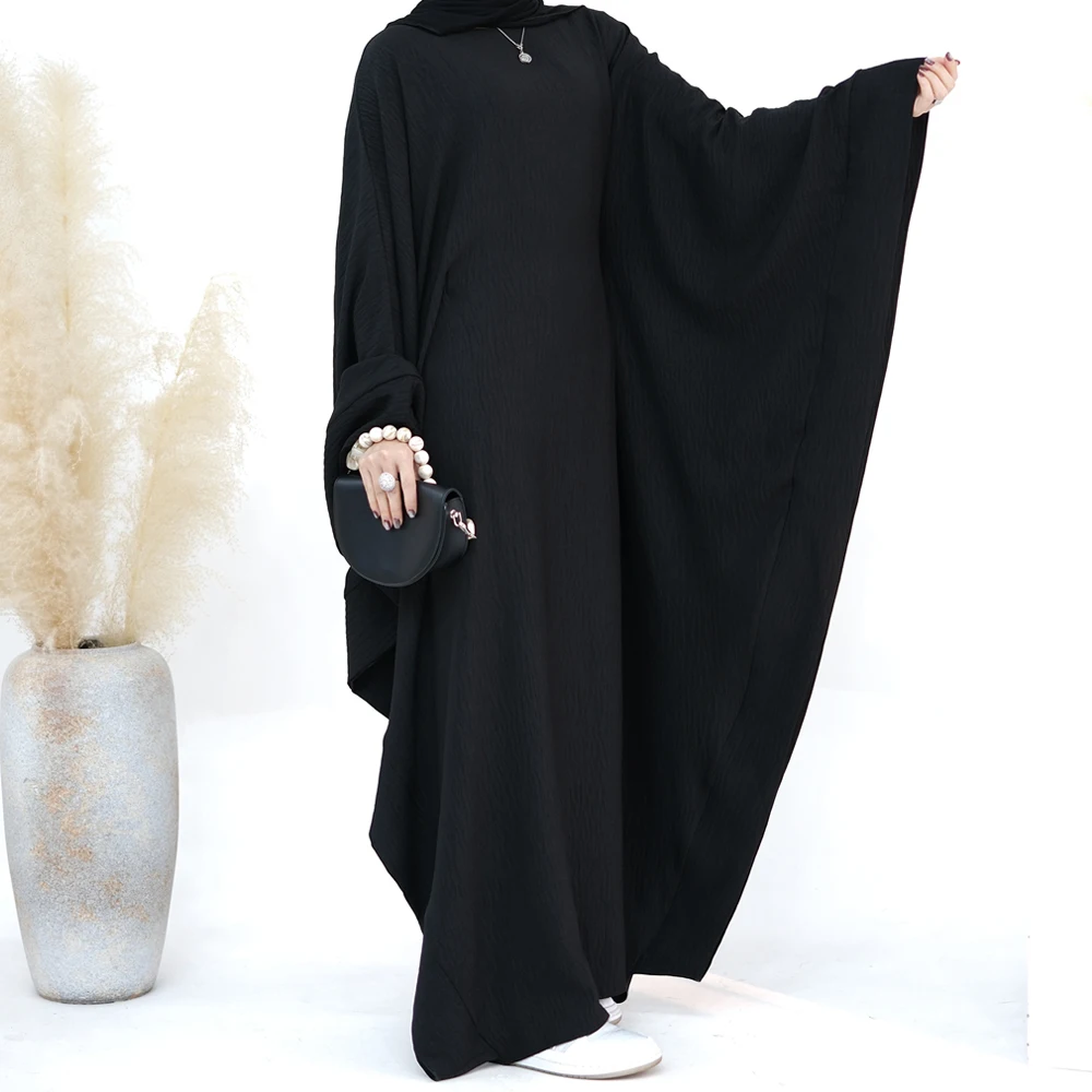 Dubai Kaftan Abaya Dress Muslim Women Butterfly Sleeve Built-in Waist Belt Islam Clothing Evening Party Ramadan Caftan Moroccan