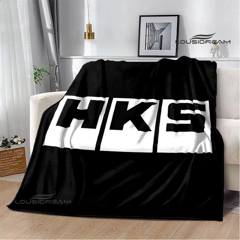 HKS Racing car logo printed blanket Picnic blankets warm blanket soft and comfortable blanket home travel blanket birthday gift