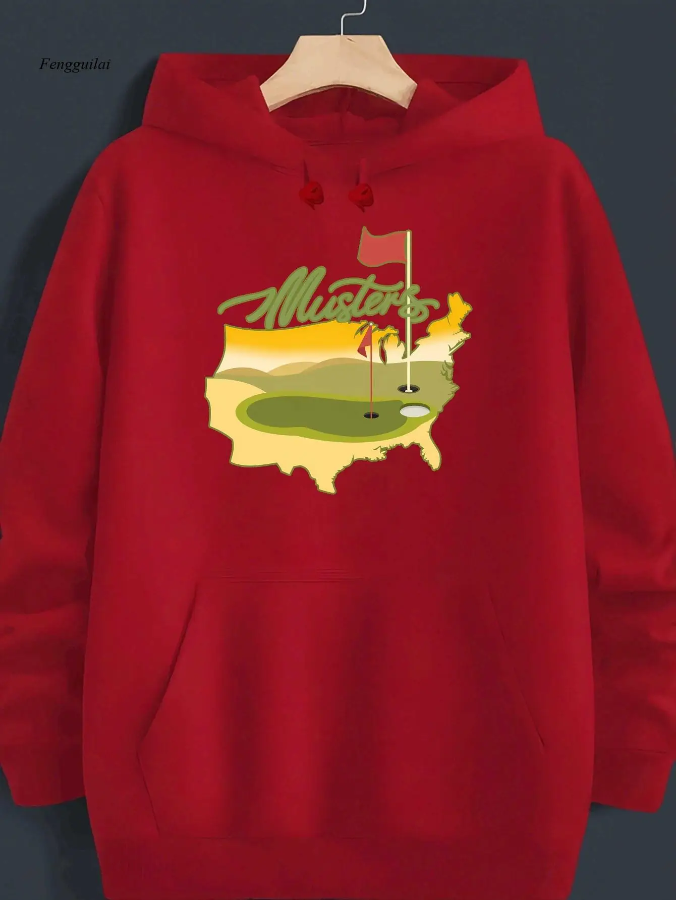 Golf-Turnier-Kapuzenpullover – warmer Winterpullover mit Golf-Print-Logo, lässige Langarmpullover