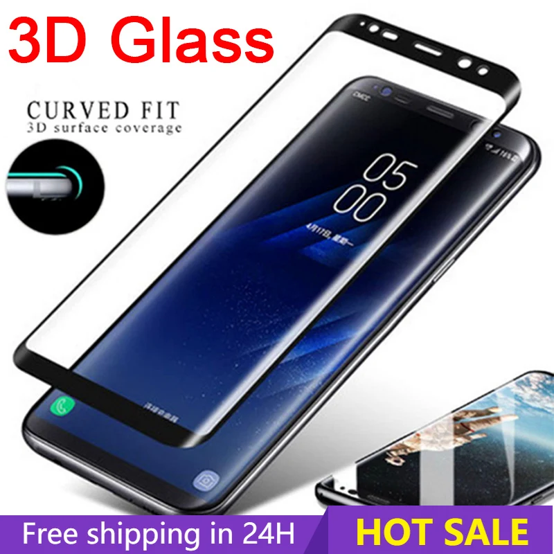

3D Curved Full Cover Tempered Glass for Samsung Galaxy S9 S8 Plus Protective Glass Screen Protector Film for S6 S7 Edge Note 8 9
