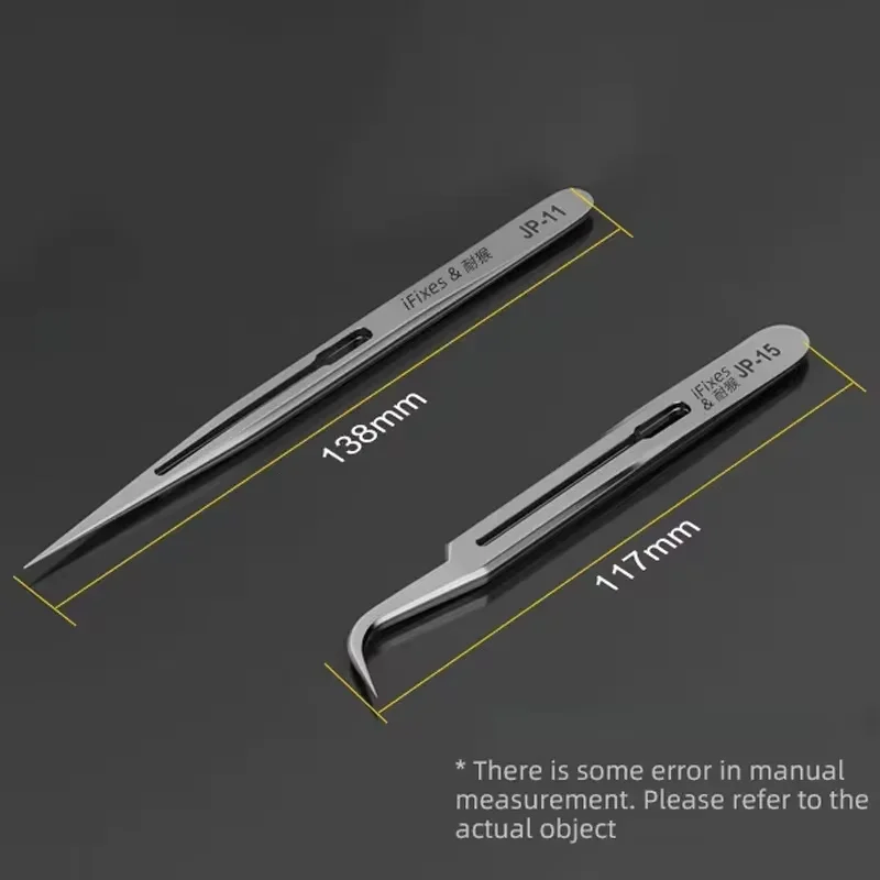 iFixes / JP Series Industrial Stainless Steel Tweezers High Hardness Non-magnetic Mobile Phone Repair Tools Jump Wire Tweezers