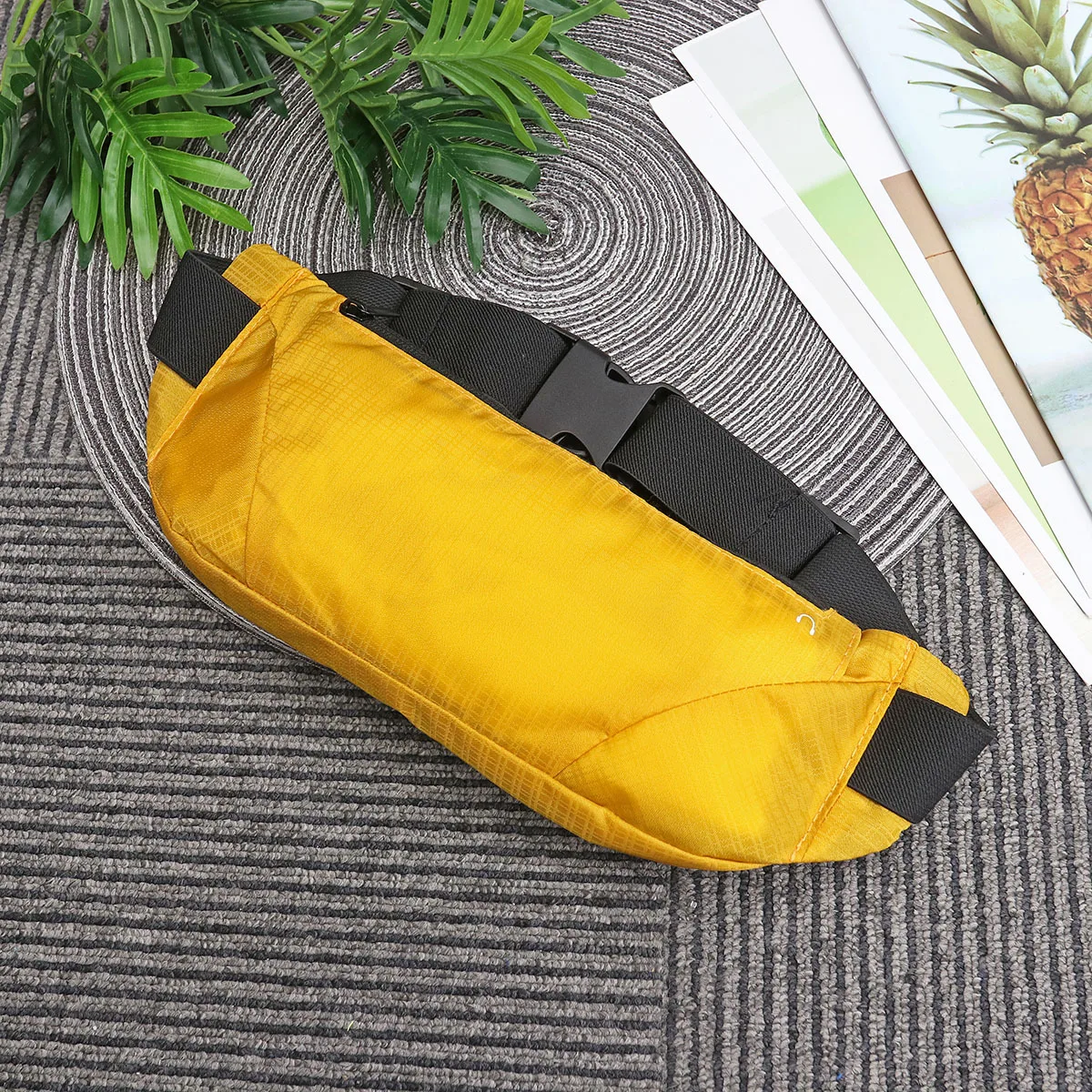 

Waterproof Wear Resistant Running Waist Bag Yellow Large Capacity Pouch for Phone Wallet Keys Id Sunglasses Outdoor Waist Bag