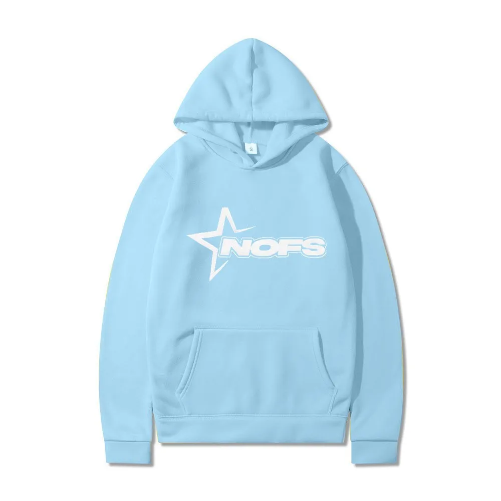 2024 trendy brand new letter Nofs hoodie for men and women, couple style rock pullover, batch trendy hip-hop skateboard hoodie,