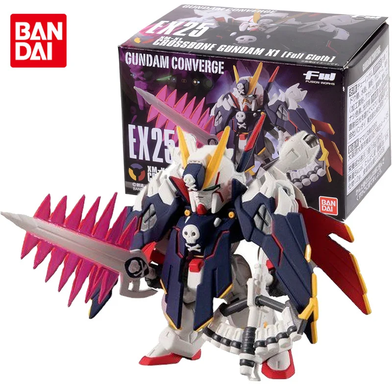 Bandai Gundam Model Kit Anime Figure FW GUNDAM CONVERGE EX25 Crossbone Gundam X1 Gunpla Anime Action Figure Toys for Children