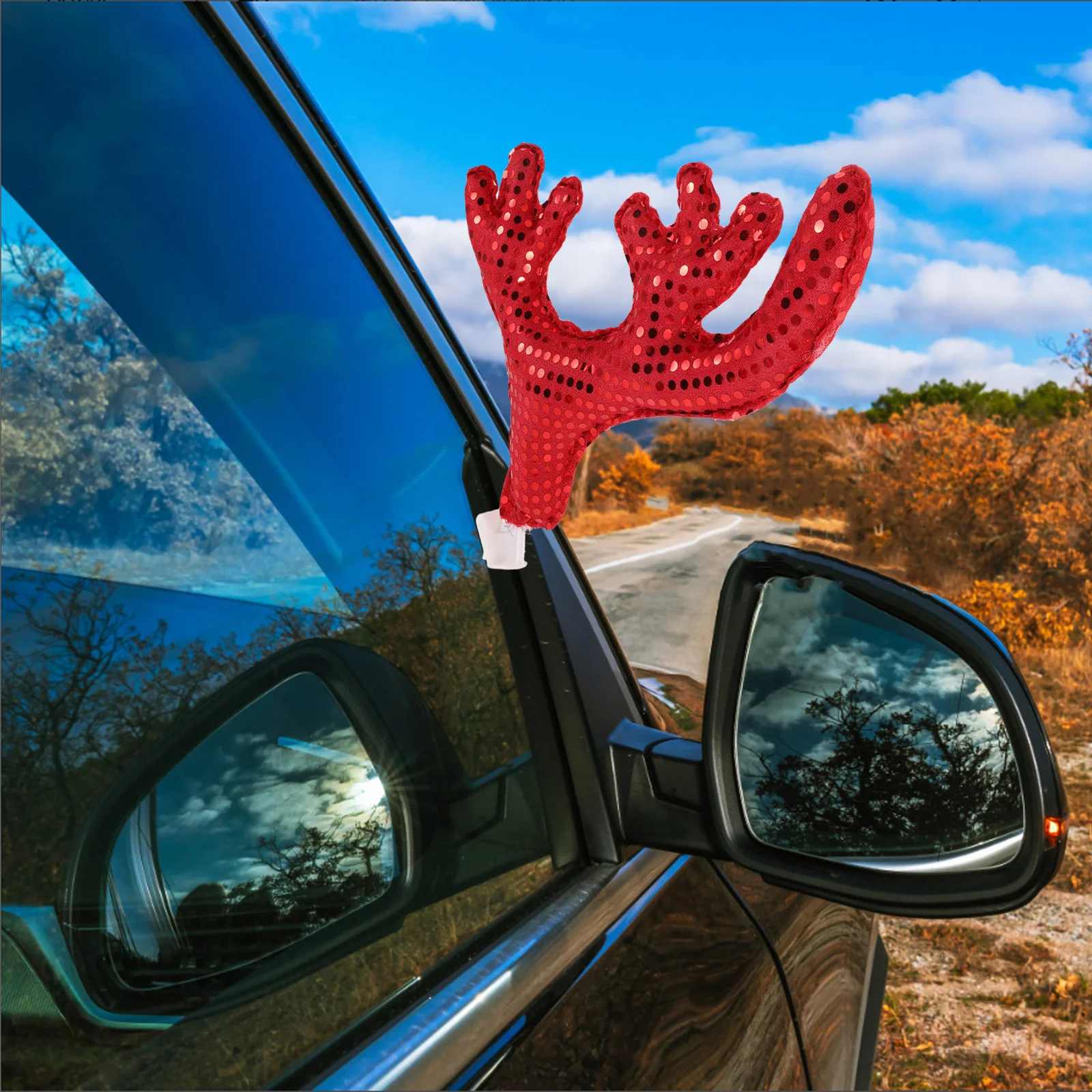 

1Set Car Reindeer Antlers Christmas Car Decoration Window Clip Automotive Exterior Holiday Accessories Reindeer Antlers for Cars
