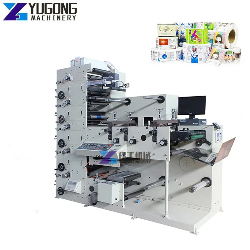 Auto Flexo Care Label Printing Press Machine 2 4 Colour Stack Printing Machine Paper Cup Printing Flexographic Printing Printer