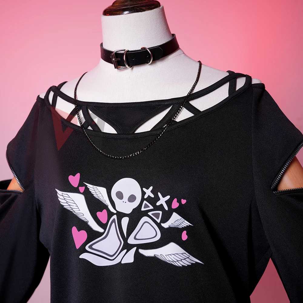 Nieuwe Kagamineng Rin Cosplay Kostuum Shirt Rok Ketting Voor Game Party Custom Made
