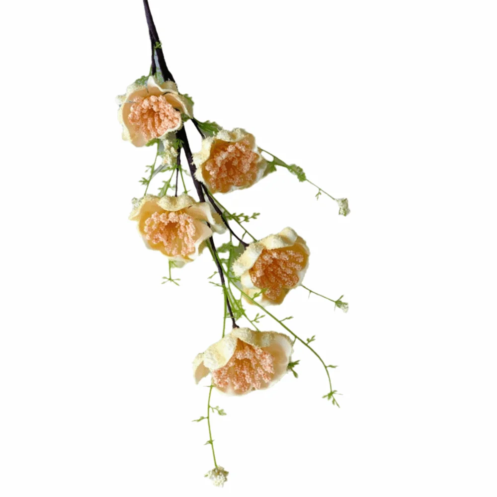 

Multicolor Artifiical Flower Branch Foam 63cm Height Simulation Flower Green Leaves Flexible Stems Fake Flower Wedding Party