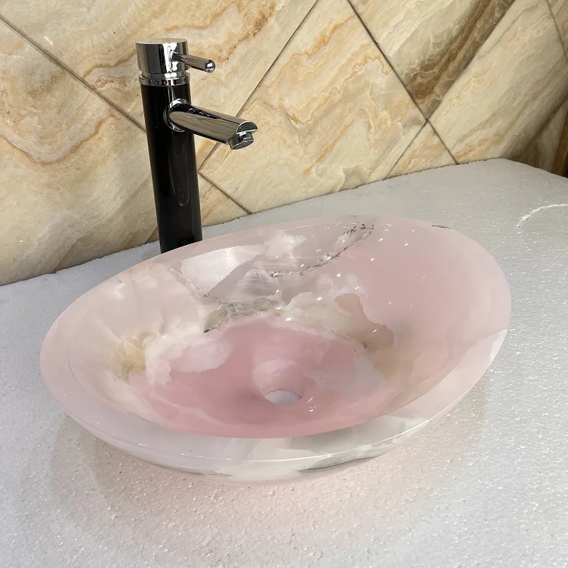 

Pink purple jade flower basin bathroom hand washing creative art basin combination