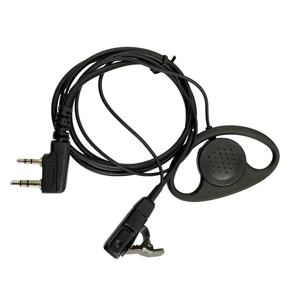 Auriculares en forma de D para walkie-talkie, cascos con micrófono, PTT, accesorios para Radio Baofeng Kenwood Puxing TYT