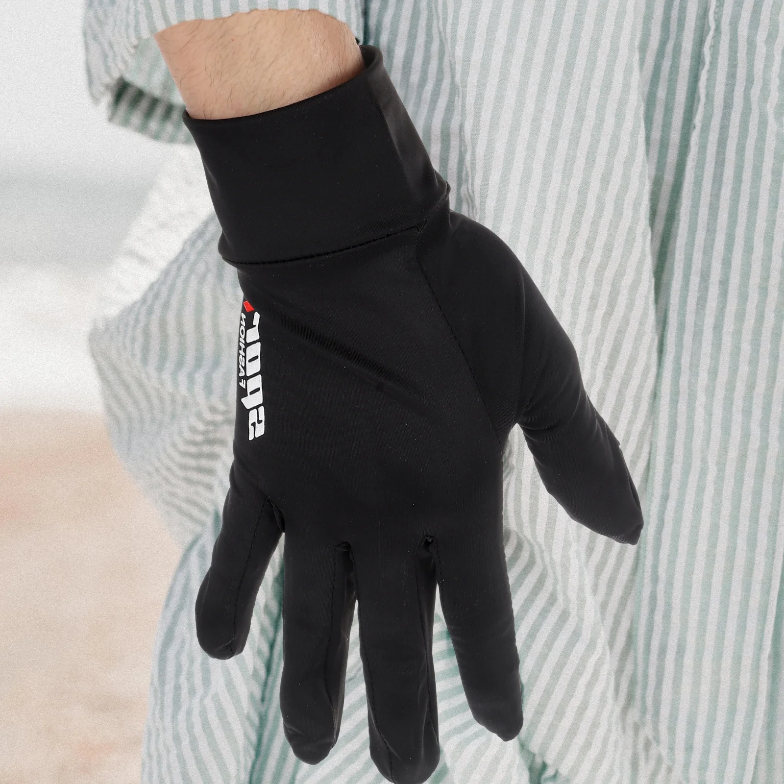 

1 пара водонепроницаемых ветрозащитных светоотражающих полосок, противоскользящие велосипедные перчатки с полным пальцем, Mtb велосипедные перчатки для езды на открытом воздухе, черный размер