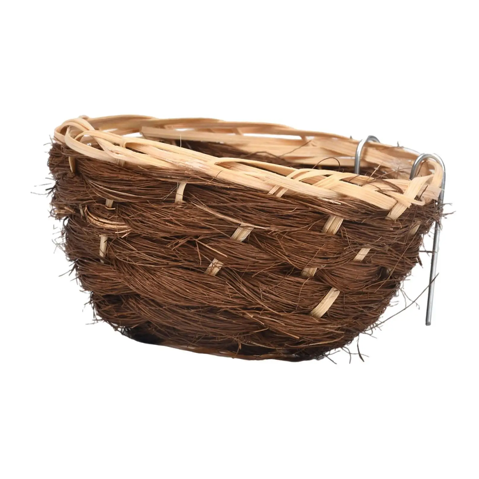 Hanging Hut Gardening Gift Roosting Patio Bird House Bamboo Woven Bird Nest Breeding Cave for Wrens Robins Parrot Finches