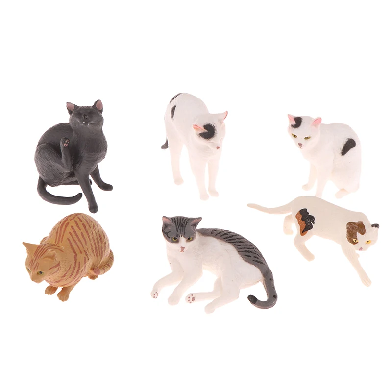 Mini Simulation Cat Figures Simulation Animal Model Lying Orange Cat Figurine Desktop Decoration Mini Pet Cat Model Ornament