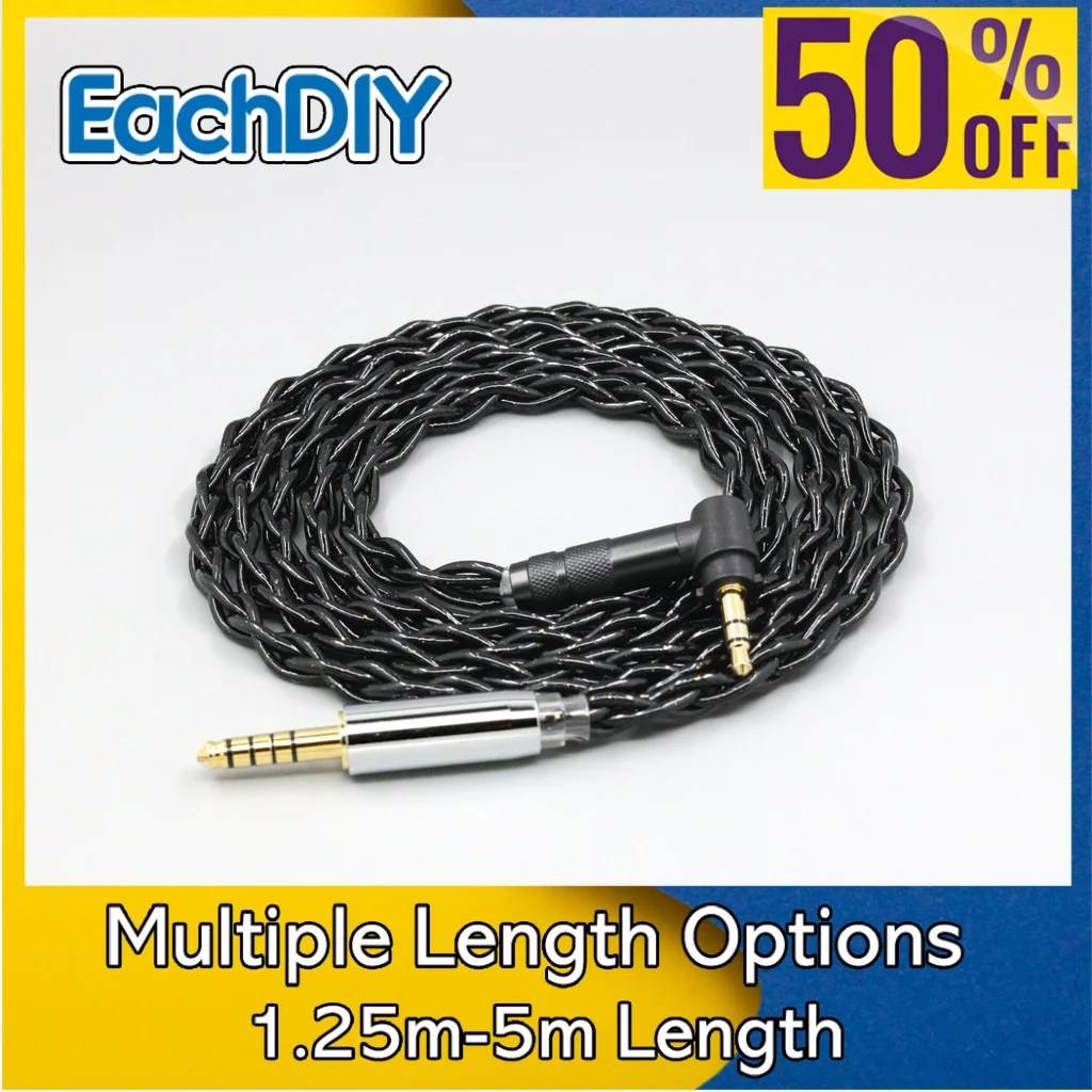 

99% Pure Silver Palladium Graphene Floating Gold Cable For Fostex T50RP Mk3 T40RP Mk2 T20RP Mk2 Dekoni Audio Headphone LN008486