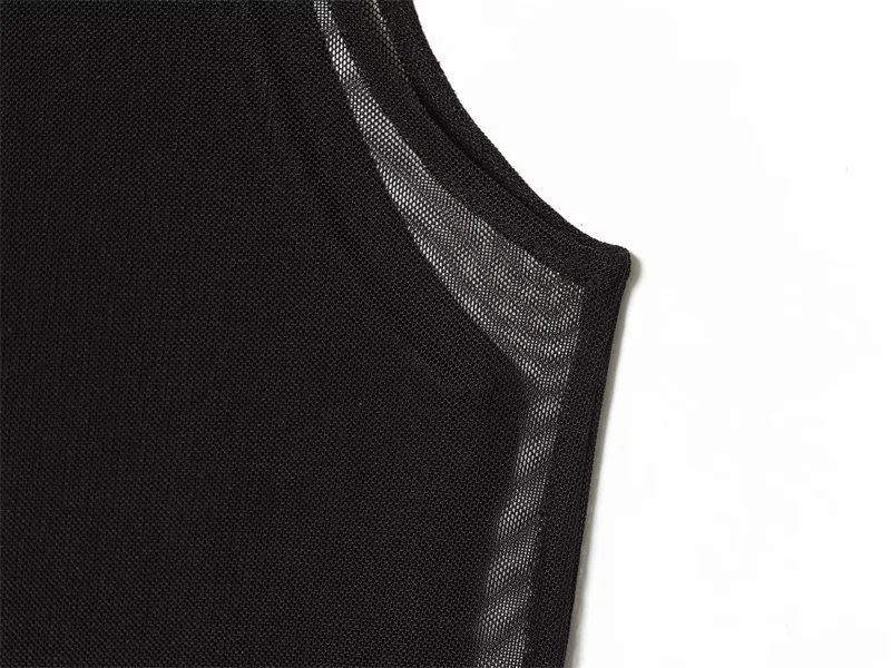 Vestido feminino 2025 inverno novo preto sem mangas dupla camada vestido longo edição limitada elegante e elegante na moda