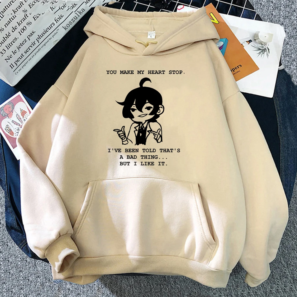 Anime Bungou Stray Dogs Hoodie Osamu Dazai You Make My Heart Stop Women Harajuku Hoodies Unisex Kawaii Vintage Sweatshirts