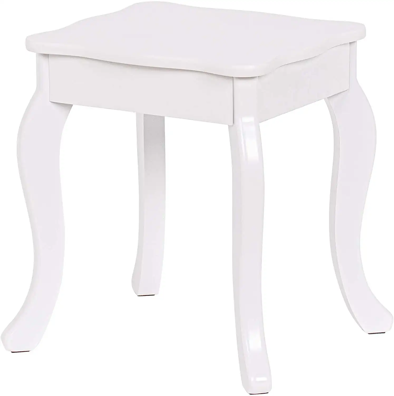 Pretend Play Kids Vanity Table and Chair Vanity Set with Mirror Makeup Dressing Table with Drawer，Play Vanity Set,White