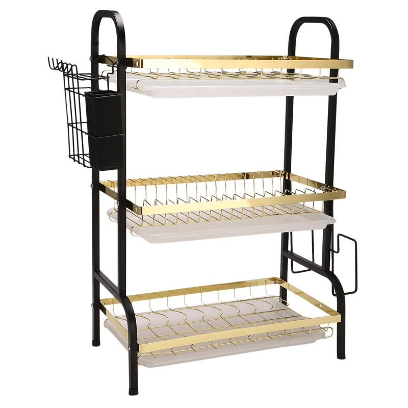 

HOT SALE Dish Rack Kitchen Dish Drainer Rack Dish Utensil Holder Kitchen Rack Plate Bowl Storage Organizer