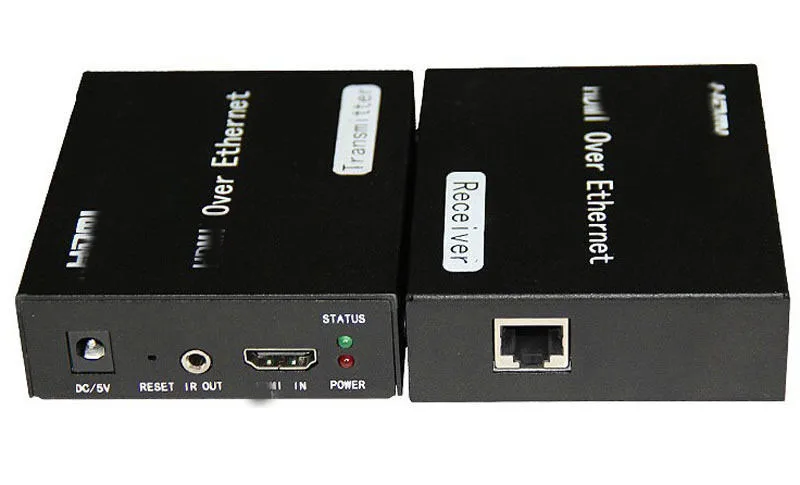 HDMI-compatible Extender Transmitter Receiver 120M 1080P IR Remote Over cat5e/6 TCP/IP Support One Transmitter to Many Receivers