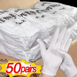 Guantes de trabajo de algodón suave blanco para manos secas, película de manipulación, guantes de SPA, guantes ceremoniales de alto estiramiento, herramientas de limpieza del hogar