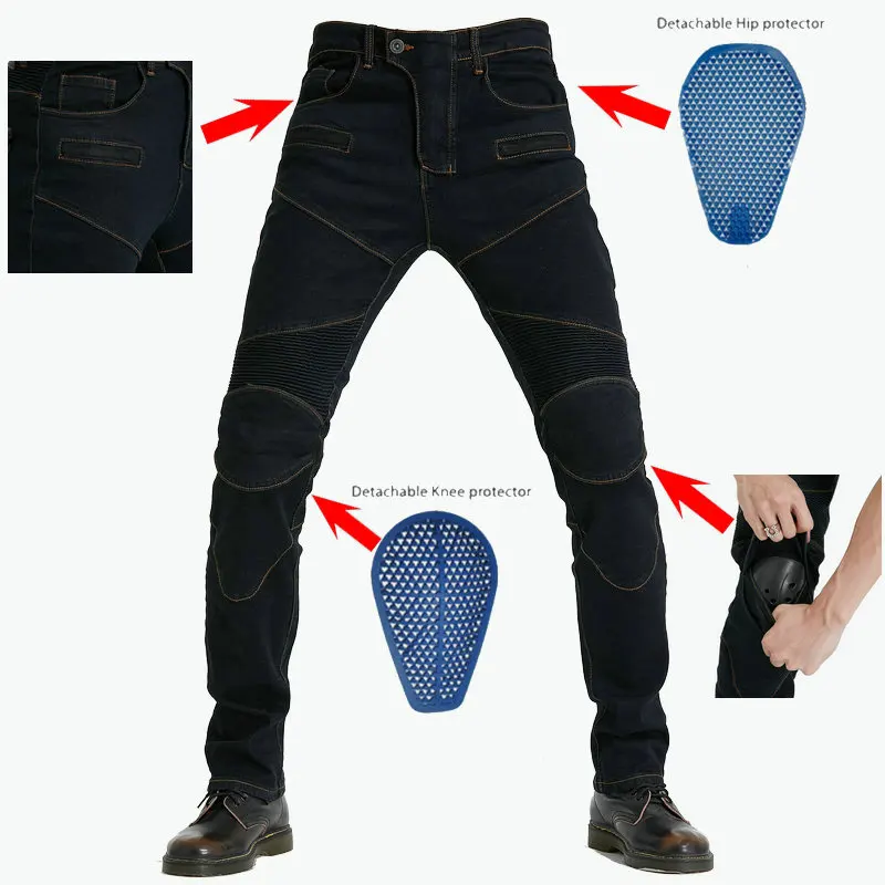 Men Jeans Moto pants Classic Motorcycle Pants Men Moto Jeans Protective Gear Riding Touring Motorbike Trousers Motocross Pants