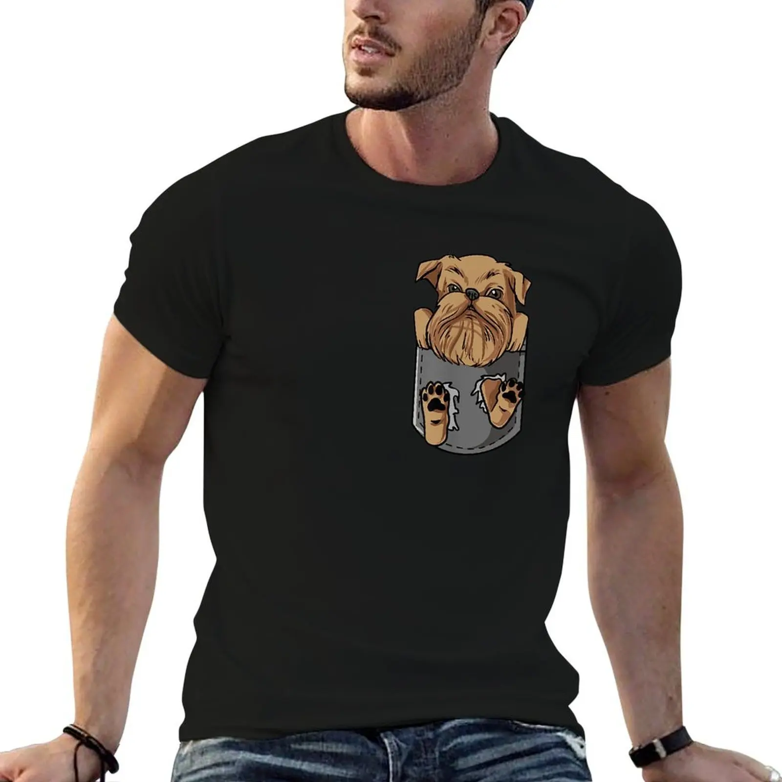 Brussels griffon in a pocket T-Shirt Funny t-shirt shirts graphic tees mens shirts graphic tee