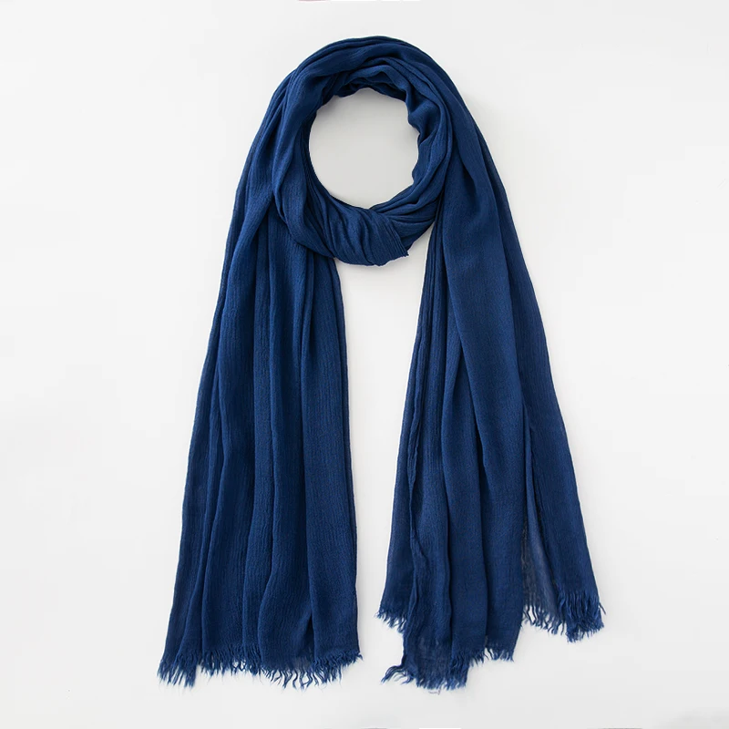 61-Farben-Schal aus weicher Baumwoll-Viskose, Rayon-Material, muslimischer Hijab, nahöstlich, einfarbig, Kopftuch mit Quaste – Detail 28