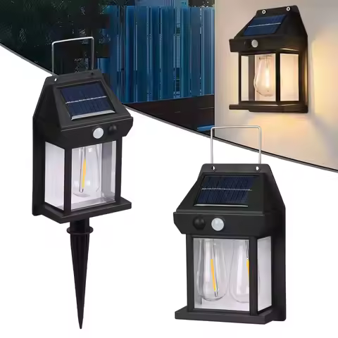 Outdoor Solar Tungsten Wall Light with Motion Sensor IP65 Waterproof LED Safety Light for Patio Outdoor Deck Porch Barn Garage