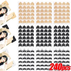 240/120/24Pcs DIY Vintage Corner Kraft Paper Stickers for Photo Album Frame Decoration Scrapbooking Picture Protect Decoration