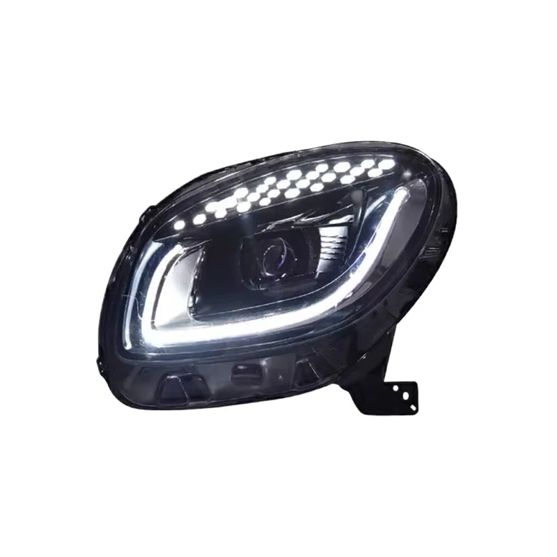 

-For Upgraded PC Material 20W LED Headlight Assembly Blue DRL for Smart Fortwo Forfour W453 2015-2019^