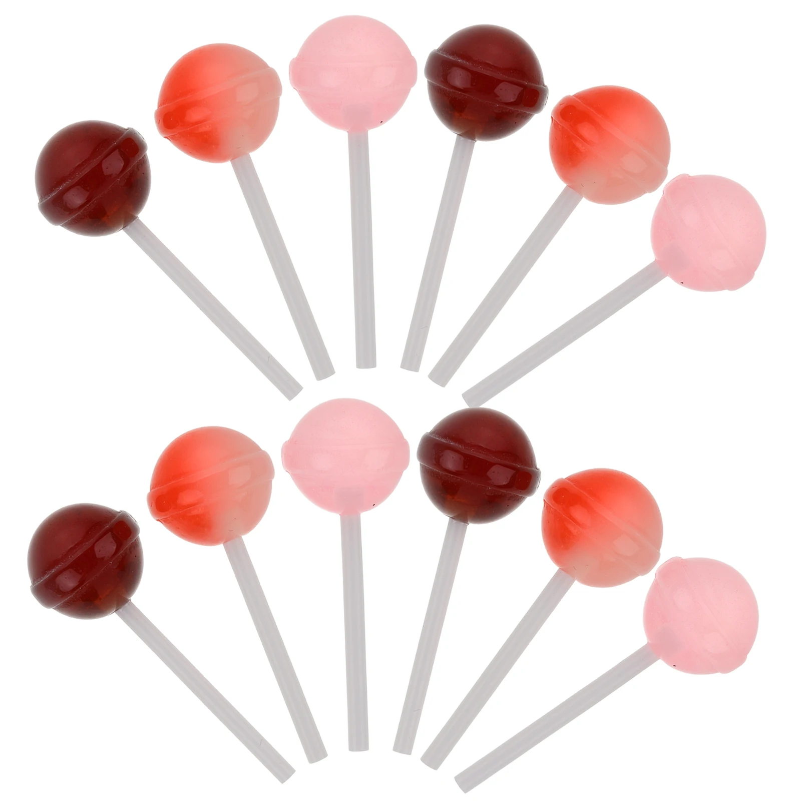 

12pcs Simulation Lollipop Decor Fake Candy Photo Prop Ornament Accessories Plastic Baby Decorative Miniature Scene DIY Resin