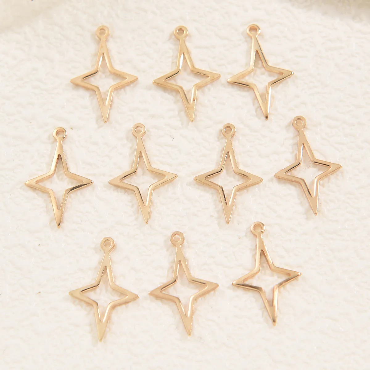 WZNB 10Pcs 16x10mm Star Frame Charms Meteor Alloy Pendant for Jewelry Making Handmade Earring Bracelet Necklace Diy Accessories