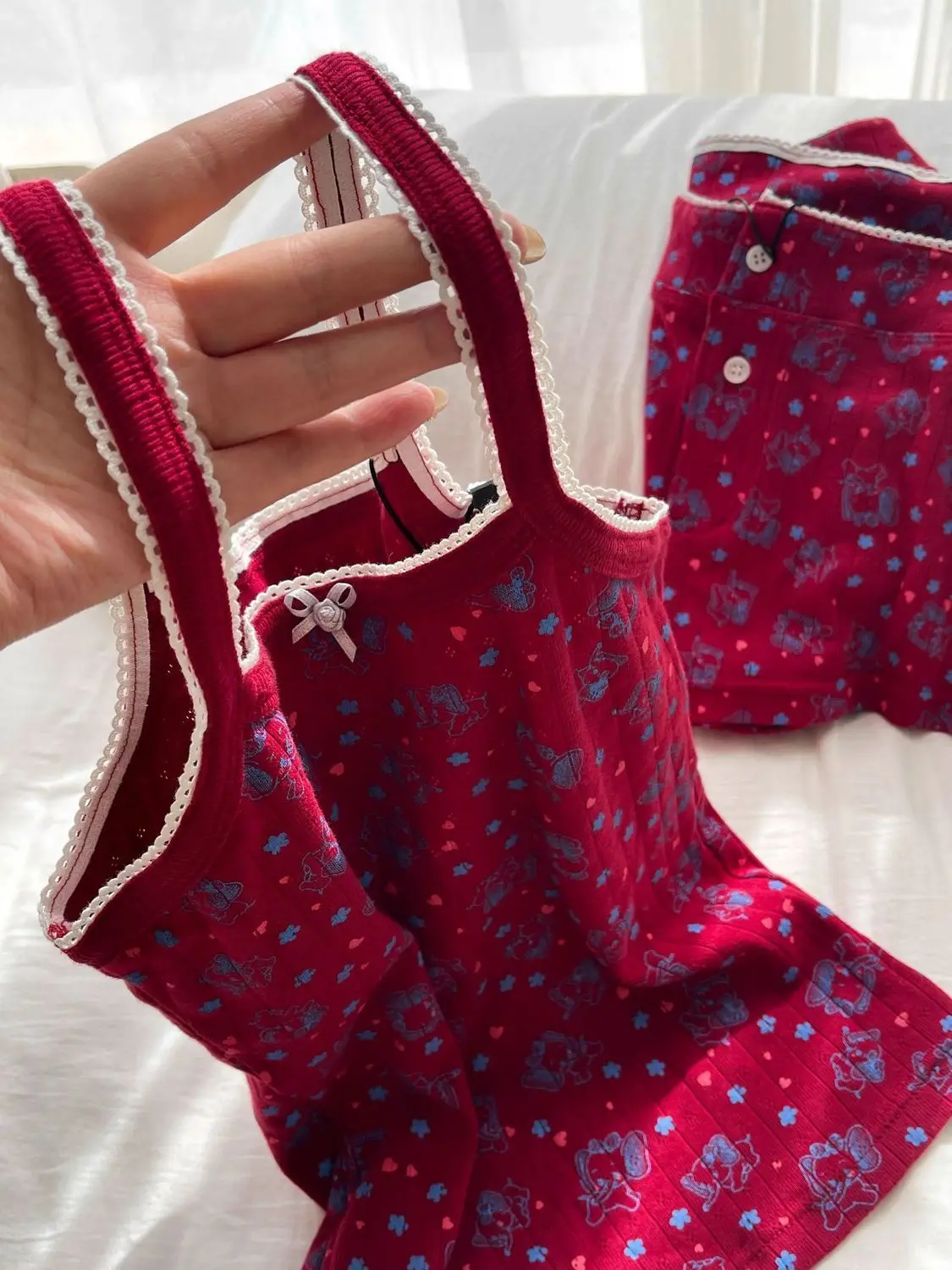 Sweet Y2k Clothes Sexy Sling Goth Bow Slim Pattern Print Punk Backless Crop Top Shorts Camisole Harajuku Korea 2000s Summer Tees