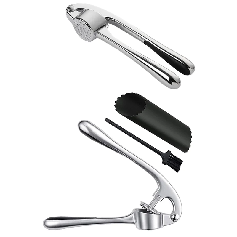 

ABJI-Garlic Press Garlic Press Set Garlic Press With Easy Squeeze Handle - Garlic Chopping Tool-Easy Clean Garlic Press