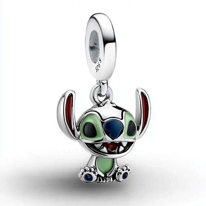

Customizable 925 Sterling Silver Charms Disney Stitch Engravable Pendant Original DIY Bracelet Beads Fine Jewelry Accessories