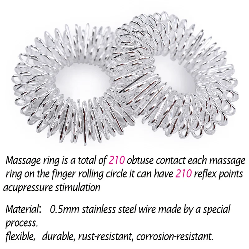 10pcs/Lot Finger Massage Ring Acupuncture Ring Health Care Body Massager Relax Hand Massage Tool